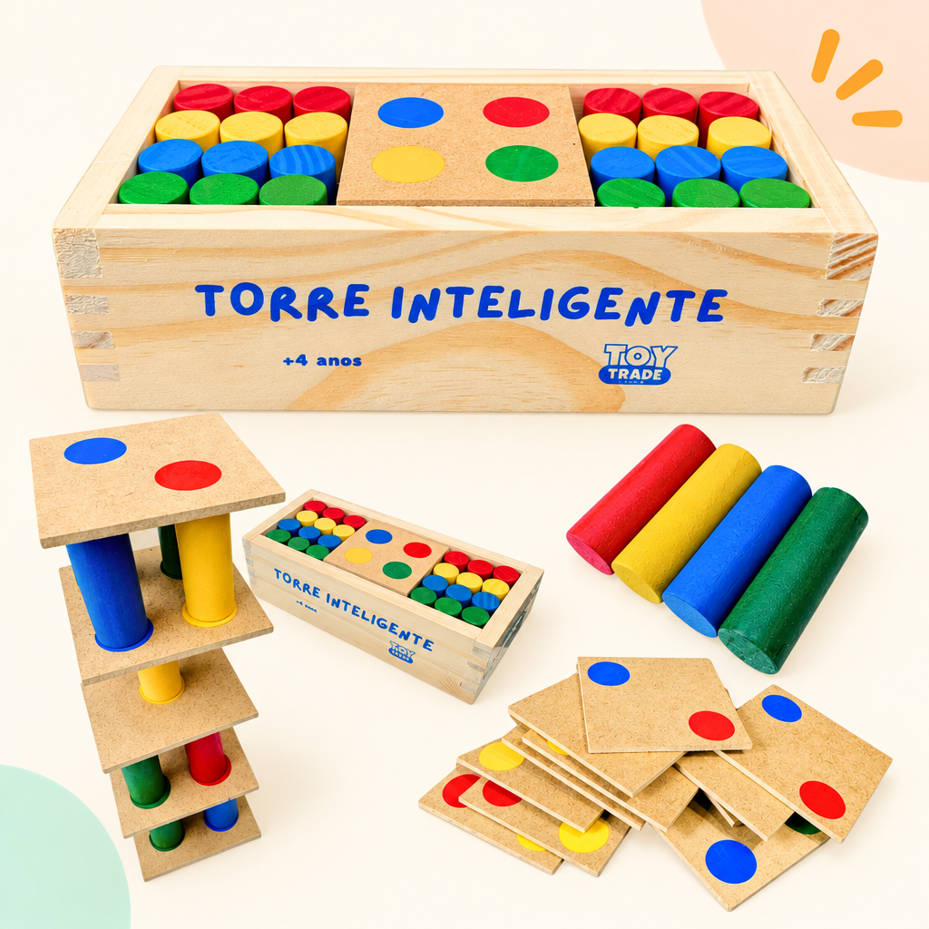 Torre Inteligente Educativa 34 Peças — Jogo de Equilíbrio