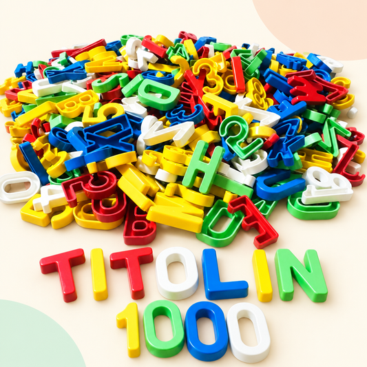Alfabeto Móvel com Letras e Números — 1000 Peças Coloridas